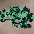 Miniatyrbilde 1 av 5: Halloween svart lønneblad øyeeple LED lysstreng spøkelsesfestival atmosfære layout dekorative lys lykter