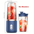 Miniatyrbillede 4 af 6: 400 ml elektrisk juicemaskine bærbar blender juice mixer mini trådløs USB genopladelig 6 blade juice cup