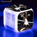 Miniatyrbillede 2 af 5: Basketballvækkeur 7 farveskift Multifunktion Noctilucence Elektronisk ur Børneværelse Wake Up Timer Fødselsdagsgave til barn[HSFff]（Army Green）