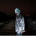 Pikkukuva 2 / 6: Kauhu Klovni Naamio Pelottava Paha Murhaaja Halloween Cosplay Naamio Creepy Demon Masquerade Juhla Puku Tarvikkeet Koko Pää Lateksi Prop