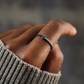 Miniatyrbild 2 av 4: Snabb shopping Love Me Until I'M Me Again Svart hjärtskuren halvemaljring S925 sterling silver hjärtringar Självkärleksring Presentsmycken（6，svart）