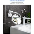 Miniatyrbild 3 av 5: 360 graders roterande väggmonterad smink spegel, klar, oförvrängd, individuellt hopfällbar väggmonterad smink spegel med sugkopp design