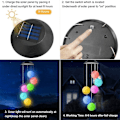 Miniatyrbillede 2 af 5: Farveskiftende Solar Powered Led Chimes Havedekoration til udendørs romantisk gårdhave med kroge