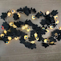 Miniatyrbilde 2 av 5: Halloween svart lønneblad øyeeple LED lysstreng spøkelsesfestival atmosfære layout dekorative lys lykter