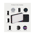 Miniatyrbild 5 av 5: Rgb Fullfärg Live Broadcast Beauty Lighting Lamp Square Pocket Light Fotografering Fullfärg Led C（Svart）