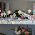 Miniatyrbillede 3 af 5: 10 LED Julepynt, Jernkunst LED Varmtluftballon Lysstreng, Batterikasse Lysstreng til Indendørs, Lille Farverig Julepynt