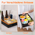 Miniatyrbild 3 av 6: Serveringsbrickor, snacksbox, soffbord, snagger, snackbricka, sängbricka, soffarrangör med 3 skålar, mugghållare, trä, 39 x 26 x 8 cm