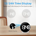 Miniatyrbild 5 av 6: Liten digital väckarklocka, LED-skrivbordsreseelektronisk klocka, dubbel alarm, snooze-funktion, dimbar dagsinställning, 12/24 timmars dagsvisning
