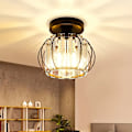 Miniatyrbilde 4 av 6: Halvveis innfelt taklampe – krystalllampe med krystalldekorasjon for stue, gang, bad, elegant og funksjonell belysningsløsning