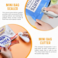 Miniatyrbilde 3 av 6: MINI POSEBAGFORSEGLER, Bevar Friskhet og Reduser Matavfall, 2-i-1 Forseglings- og Kutter, Oppladbar, Rask og Enkel