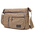 Pikkukuva 3 / 5: Suurikapasiteettinen Canvas Simple Version -olkalaukku casual bisneslaukku miehille (one size, khaki)
