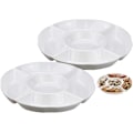 Miniatyrbillede 1 af 6: Serveringsbakke med 5 rum til snacks, tallerken med fem rum, rum til tilbehør, middagstallerken med flere rum
