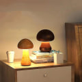 Miniatyrbild 2 av 5: Svampslampa för sovrum, bärbar dimbar sänglampa med USB-laddning（A，Mörkbrun）