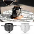 Miniatyrbillede 3 af 6: Sammenklappelig bærbar håndbrygget kaffefilter, kaffedrypkegle, til drypkaffe og te med rustfrit stålholder, ingen filterpapir