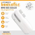 Miniatyrbilde 2 av 6: MINI POSEBAGFORSEGLER, Bevar Friskhet og Reduser Matavfall, 2-i-1 Forseglings- og Kutter, Oppladbar, Rask og Enkel