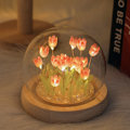 Miniatyrbillede 1 af 5: Tulip Lampe Blomst Natlys - DIY Sød Simulation LED Lys 20 Blomster Bordlamper Skrivebord Soveværelse Dekoration Håndlavede Lys Gave