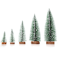 Miniatyrbild 1 av 5: Miniatyr Julgranar Snöfrost Sisalträd Skrivbords Mini Tallträd Flaskborsteträd för Julfest Heminredning