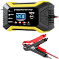 Miniatyrbillede 1 af 6: Bilbatterilader, 12V 6A Smart Batteri Trickle Lader Bil 12V Batteri Vedligeholdelses Desulfator (gul)