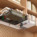 Miniatyrbillede 3 af 6: Usynlig opbevaringsboks under skrivebordet, skuffeskuffe til skrivebord, gennemsigtig arrangør, (størrelse: 8 x 9,5 tommer)