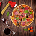 Pikkukuva 5 / 6: Ruostumattomasta teräksestä valmistettu pizzaleikkuri, pyöreä kirvespizzaleikkuri, kitchypizzaleikkurin pyörä, kädessä pidettävä ruoanleikkuri kotiin