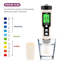 Miniatyrbillede 2 af 5: 4 i 1 YY-400 PH/ORP/H2&TEM Meter Digital Hydrogen Ion Concentration Tester til akvarium, swimmingpool, baggrundslys（Som vist）