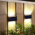 Pikkukuva 3 / 6: Aurinkokäyttöinen seinävalaisin ulkokäyttöön, ylös- ja alaspäin suuntautuvat valot, 12 LED:n aurinkovalot IP65 vedenpitävä seinävalaisin, LED-puutarhavalaisin, puutarhavalot, lämmin valkoinen