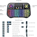 Miniatyrbillede 2 af 6: Mini trådløst tastatur med touchpad-musekombination, 7 farver RGB-baggrundsbelysning, til Android TV Box, Smart TV, Pad, PC, HTPC, Tablet og Windows OS