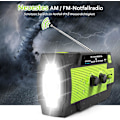 Miniatyrbilde 2 av 6: Solcelledrevet radio, nød AM/FM-radio oppladbar dynamo 4000 mAh radio med kraftig lommelykt, bevegelsessensor leselys, SOS-alarm for nødstilfeller