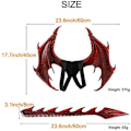 Miniatyrbilde 4 av 6: Draktekostyme for barn, gutter og jenter, dragevinghale-maske-sett, Halloween-dinosaur-cosplay-sett for barn