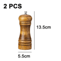 Miniatyrbild 2 av 5: Salt- och pepparkvarn Spice Shaker massivt trä med justerbar keramisk kvarnsats 2st