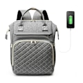Miniatyrbilde 1 av 6: Bleieveske Ryggsekk, Baby Skift Ryggsekk med Multifunksjonelle Babyvesker, USB Ladeport, Barnevognstropper, 3 Termiske Lommer for Babyflasker
