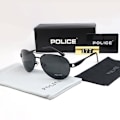 Pikkukuva 1 / 3: Poliisin miesten polarisoidut UV400 aurinkolasit Aviator-lasit ajolasit（Musta）