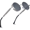 Pikkukuva 1 / 6: Klassinen retro aurinkolasit polarisoitu, pyöreä aurinkolasit metallirunko UV400 suojaus aurinkolasit unisex silmälasit Rave lasit
