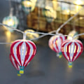 Miniatyrbillede 5 af 5: 10 LED Julepynt, Jernkunst LED Varmtluftballon Lysstreng, Batterikasse Lysstreng til Indendørs, Lille Farverig Julepynt