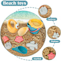 Miniatyrbillede 3 af 3: Børne Strandlegetøj, 5 Dele Strandlegetøj med Strandskovl, Sandforme, Netpose Strandspil Udendørs Vandlegetøj til Børn
