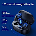 Miniatyrbilde 3 av 6: Trådløse ørepropper, Bluetooth 5.3 Hodetelefoner HiFi Deep Bass med mikrofon, 120H spilletid LED-skjerm, IPX7 Vanntett knappkontroll True Wireless Earphones