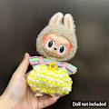 Miniatyrbild 1 av 6: 17cm Mini Plyschdockas Kläder Outfit Tillbehör För Korea Kpop Labubu Idol Sittande Fest V1 V2 Höst onesie hatt set Kläder 15 no doll