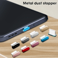 Miniatyrbild 6 av 6: 2 st 16PM Metall Dammskydd För iPhone 16 15 Pro Max Plus USB Typ C Laddningsport Pluggar Stopp Mobiltelefon Typ-C Skyddslock Mix C Gray Silver