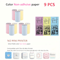 Miniatyrbild 1 av 6: 10 Rullar Termopapper Kamera Utskrift Vit Barnkamera Träfiber Instant Print Barn Rullpapper Miniskrivartillbehör 9PCS Color