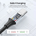 Miniatyrbild 5 av 6: UGREEN 3A USB Typ C-kabel för Realme Xiaomi Samsung S21 Snabbladdningskabel USB-C Laddare Datakabel för iPad Samsung Poco USB C Durable PVC Black 1m