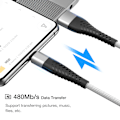 Miniatyrbild 4 av 6: USB Typ A till C Kabel För Samsung S10 A12 A13 A22 A32 A52 Redmi USBC 1m 2m 3m Lång 25cm 50cm Kort Data Laddare Sladd Snabbladdning Silver 2m
