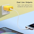Miniatyrbild 2 av 6: 120W Snabbladdning 4 Portar Mobiltelefonladdare QC3.0 USB Typ C Laddare Dubbel PD Väggadapter EU/US/UK Kontakt för IPhone15 Xiaomi EU Set
