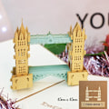 Miniatyrbild 1 av 6: Pop UP 3D Födelsedagskort Världsattraktioner Kort Affärsinbjudan Pojke Gåva Hälsning Turistvykort för Pojkvän Pappa Present London bridge-brown