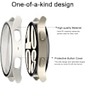 Miniatyrbild 4 av 6: Skärmskyddsfodral för Samsung Galaxy Watch 7 6 5 4 40mm 44mm Matt Hårt PC-Fodral + Härdat Glas Fullt Skyddande Skal Stötfångare White Galaxy Watch7 40mm