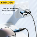 Miniatyrbild 4 av 6: Essager 4 i 1 USB-kabel Typ C 65W PD Snabbladdningskabel Typ C Till Typ C-kabel För iPhone 16 15 14 Pro Max iPad HUAWEI Xiaomi 65W 4 in 1 black 1M