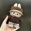 Miniatyrbild 1 av 6: Mini Plyschdockas Kläder Outfit Tillbehör För Korea Kpop Exo 15-17cm Labubu Idol Overall Set Kläder Gåva Labu-21 No doll
