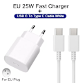 Miniatyrbild 1 av 6: Original PD 25W Supersnabbladdare För Samsung Galaxy S21 S22 S23 S24 Ultra A54 A53 A34 USB Typ C Datakabel 2M Laddare Adapter EU White 2 IN 1