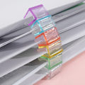 Miniatyrbild 4 av 6: Godisfärg Transparent Tryck Gem Pusher Papper Testfiler Mini Förvaringsklämma Indexsida Klämma Kontorsbindning Skrivmaterial Random 1PCS