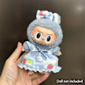 Miniatyrbild 1 av 6: 17cm Mini Plyschdockas Kläder Outfit Tillbehör För Korea Kpop Labubu Idol Sittande Fest V1 V2 Höst onesie hatt set Kläder 18 no doll