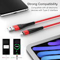 Miniatyrbild 5 av 6: USB Typ A till C Kabel För Samsung S10 A12 A13 A22 A32 A52 Redmi USBC 1m 2m 3m Lång 25cm 50cm Kort Data Laddare Sladd Snabbladdning Silver 2m